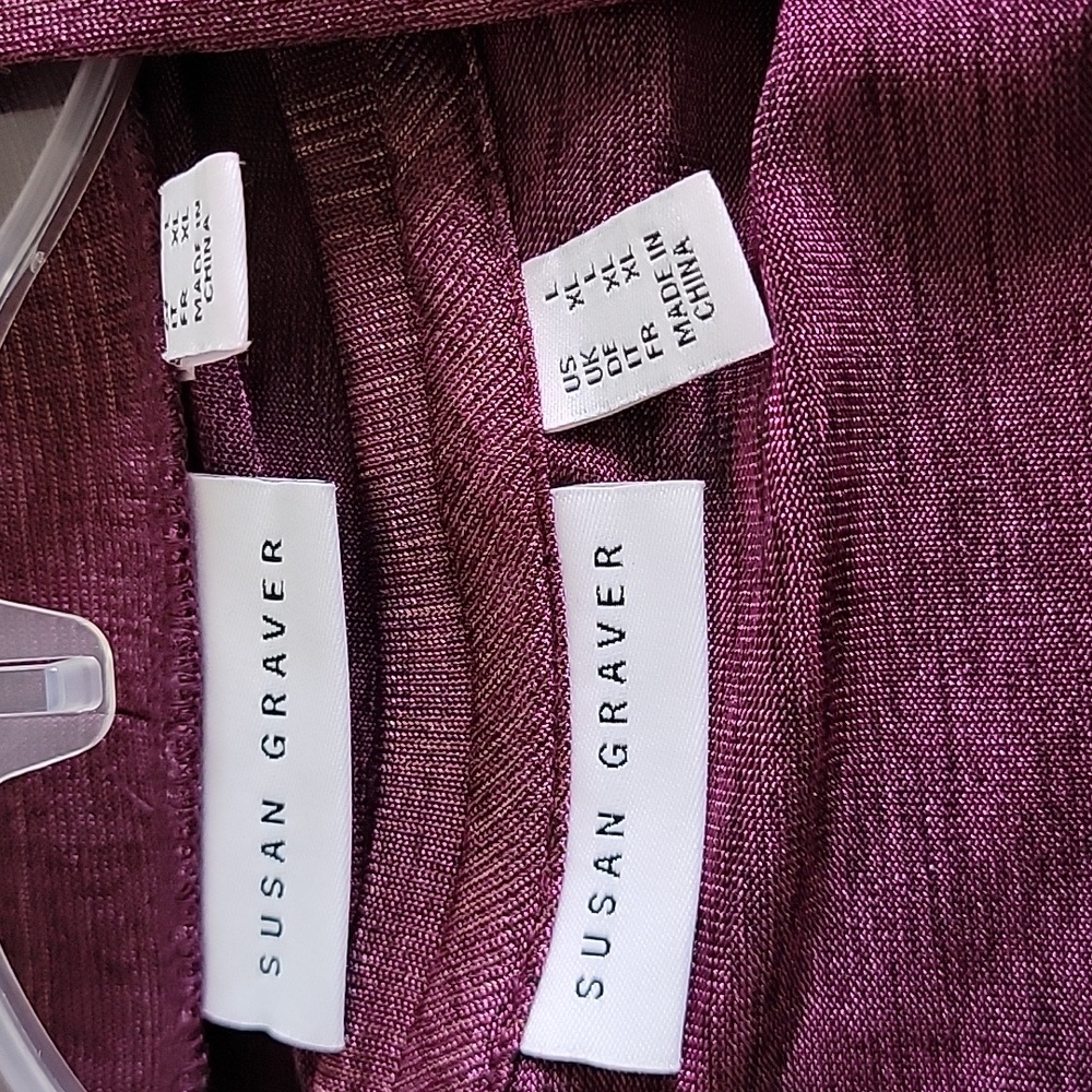 Susan Graver Plum Two-Piece Open Cardigan and Tank Set - Picture 5 of 6
